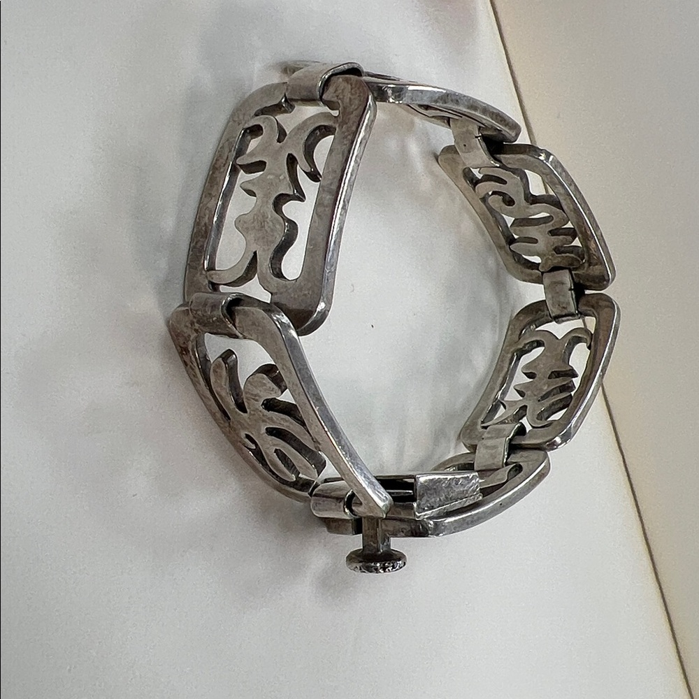 Taxco Mexico 925 Sterling Silver Link Bracelet 38.9G - Picture 7 of 15